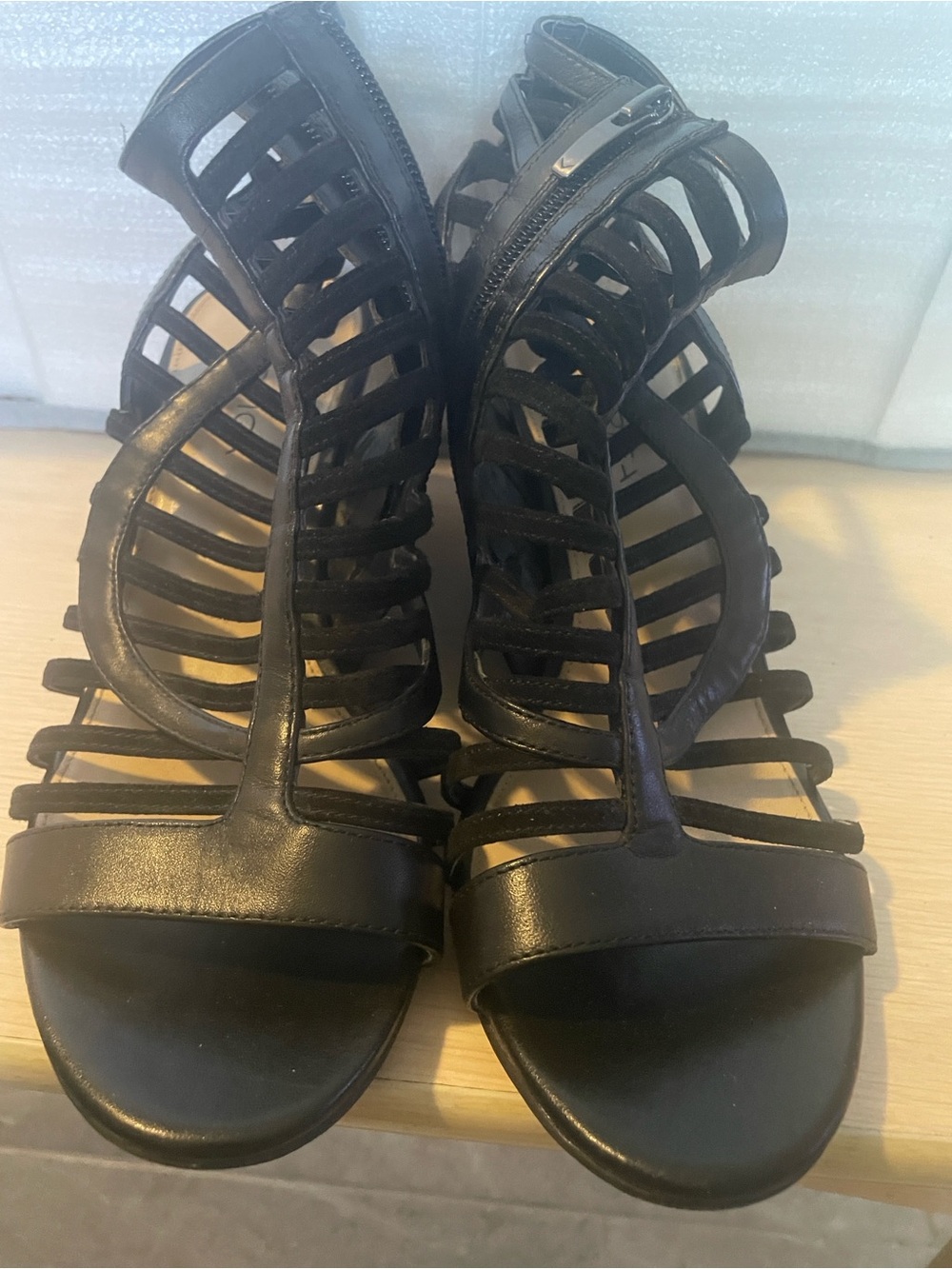 Via Spiga Women’s Black Strappy Gladiator Sandals